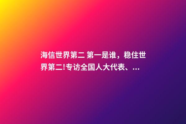 海信世界第二 第一是谁，稳住世界第二!专访全国人大代表、海信集团董事长贾少谦全球化的路还很长-第1张-观点-玄机派